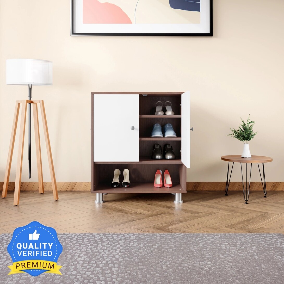 Interio by Godrej Ewa 12-Pairs Engineered Wood Shoe Rack (Brown, 4 Shelves, Knock Down),user specific