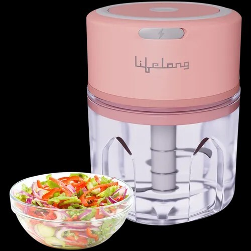 Buy Lifelong USB Rechargeable Wireless Electric Chopper - With Stainless Steel Blades, Pink, LLWC03
