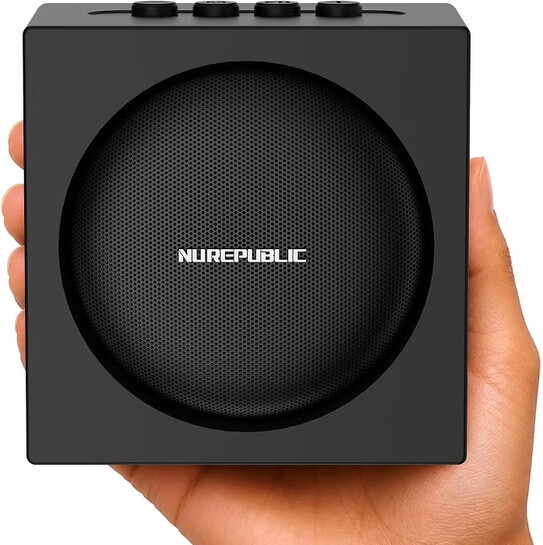 Nu Republic Replay Cube Wireless Bluetooth Speaker | 12W Portable Speaker with 52mm Dynamic Drivers | Wireless Connectivity v5.4 | Up to 8 Hours Playtime (Black)