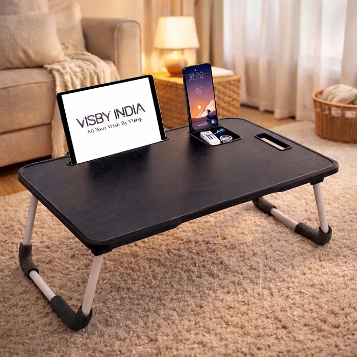 SPHENI Smart Multipurpose Foldable Laptop Table with Cup Holder | Desidime