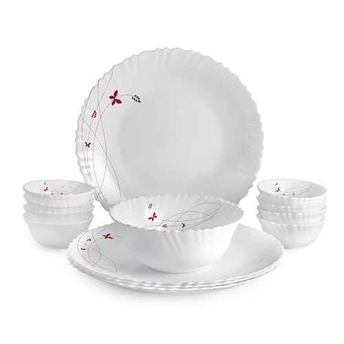 CELLO Lush Fiesta Dazzle Series Opalware Dinner Set of 13 Pieces [30% Coupon]