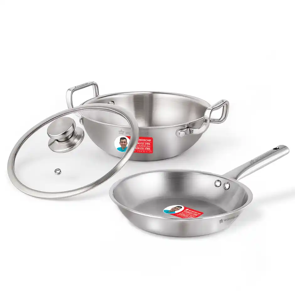 Zepto - Wonderchef Stella Triply Stainless Steel Cookware Set and more