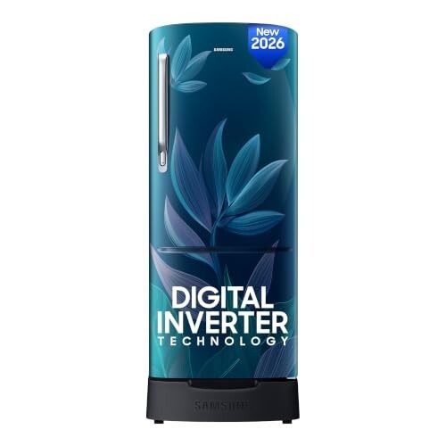 Samsung 183 L, 4 Star, Digital Inverter, Direct-Cool Single Door Refrigerator (RR20H28249U/NL, Paradise Bloom Blue, 