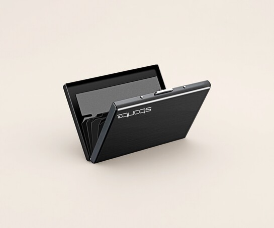 Storite 6 Slots RFID Protected Card Holder -Shiny Black