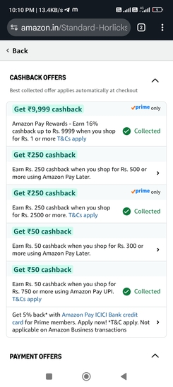 (prime user only) horlicks 500gmx2 container pack at rs 336 only