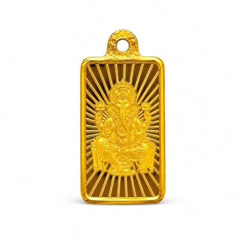 24 Karat (999) Pure 1 g Gold Bar Pendant - Ganesha | IBJA | BIS Hallmarked | ISO Certified | Ideal for Investment Gifting Dhanteras Diwali Akshaya Tritiya