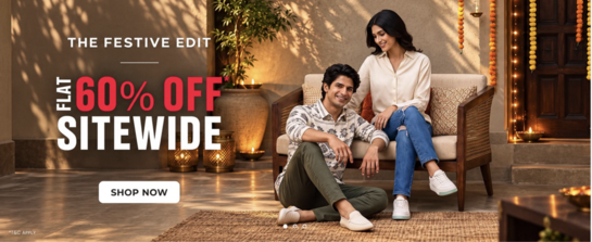 Festive Sale Edit | Flat 60% Off on Sitewide 