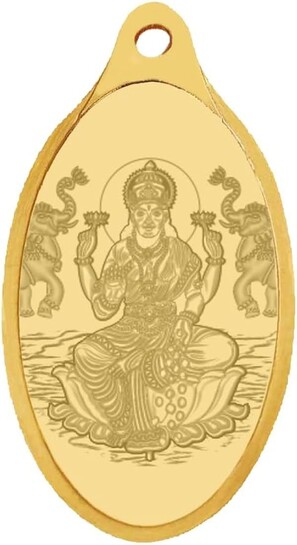 WHP Jewellers 1gm 24kt (999) Goddess Lakshmi Yellow Gold Lakshmi Pendant