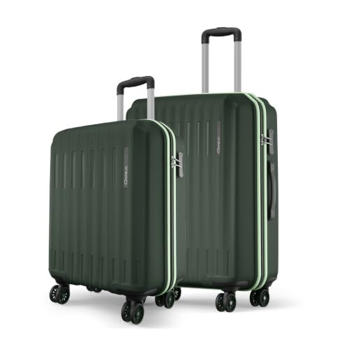 Safari Genius Alley Set of 2 (Cabin + Medium) Trolley Bags Hard Case Polypropylene, 4 Spinner Wheels, 360 Degree Wheeling Luggage, Suitcase for Travel, Trolley Bags for Travel, 
