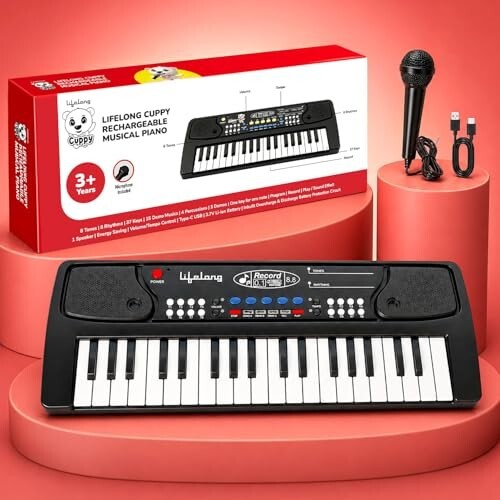 [Apply 3% Coupon] Lifelong 37-Key Rechargeable Kids Piano Keyboard with Mic