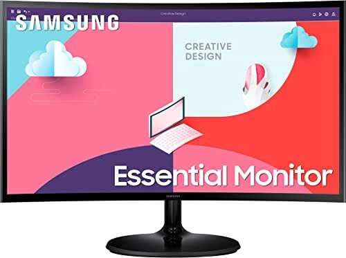 Samsung 24-Inch(59.8cm) FHD, 75 Hz, 1800R Curved 1,920 X 1,080 LED Monitor, VA Panel, Slim Design, AMD Freesync, 