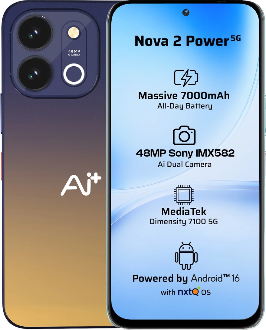 Ai+ Nova 2 Power 5G (Golden Blue Fusion, 128 GB) (8 GB RAM)