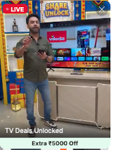 Extra ₹5000 off on TV ON  Liveshop