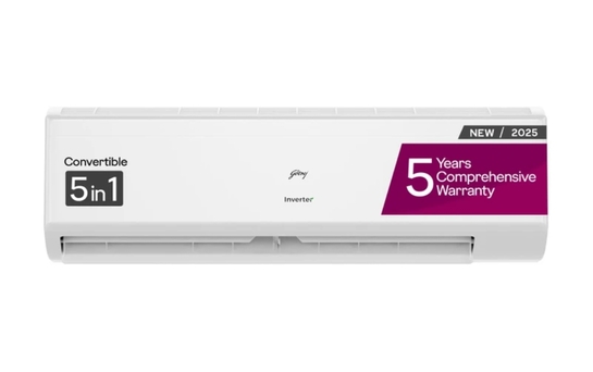 Godrej 2025 Model 1.5 Ton 5 Star Split Inverter Al Powered, 5-In-1 Convertible, Heavy Duty Cooling At Extreme Temperature AC on Flipkart