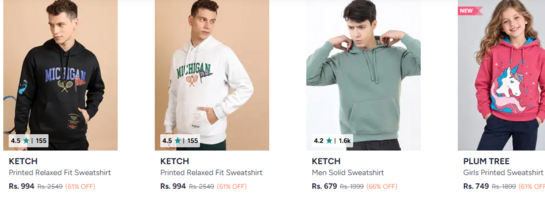 Ketch Fleece Pullover Hoodie - Buy Ketch Fleece Pullover Hoodie online in India