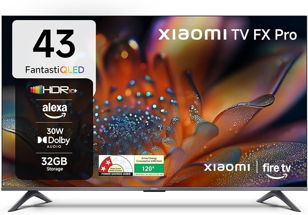 Xiaomi (108 cm) 43 inch FX Pro 4K QLED Smart | HDR10+ | 30W Box Speakers | Filmmaker Mode | Fire TV