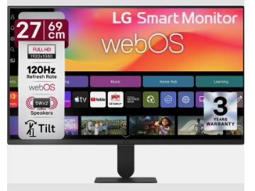 LG 27U511SB 69 cm (27 Inch) Full HD (1920x1080) IPS Smart Monitor with webOS26,