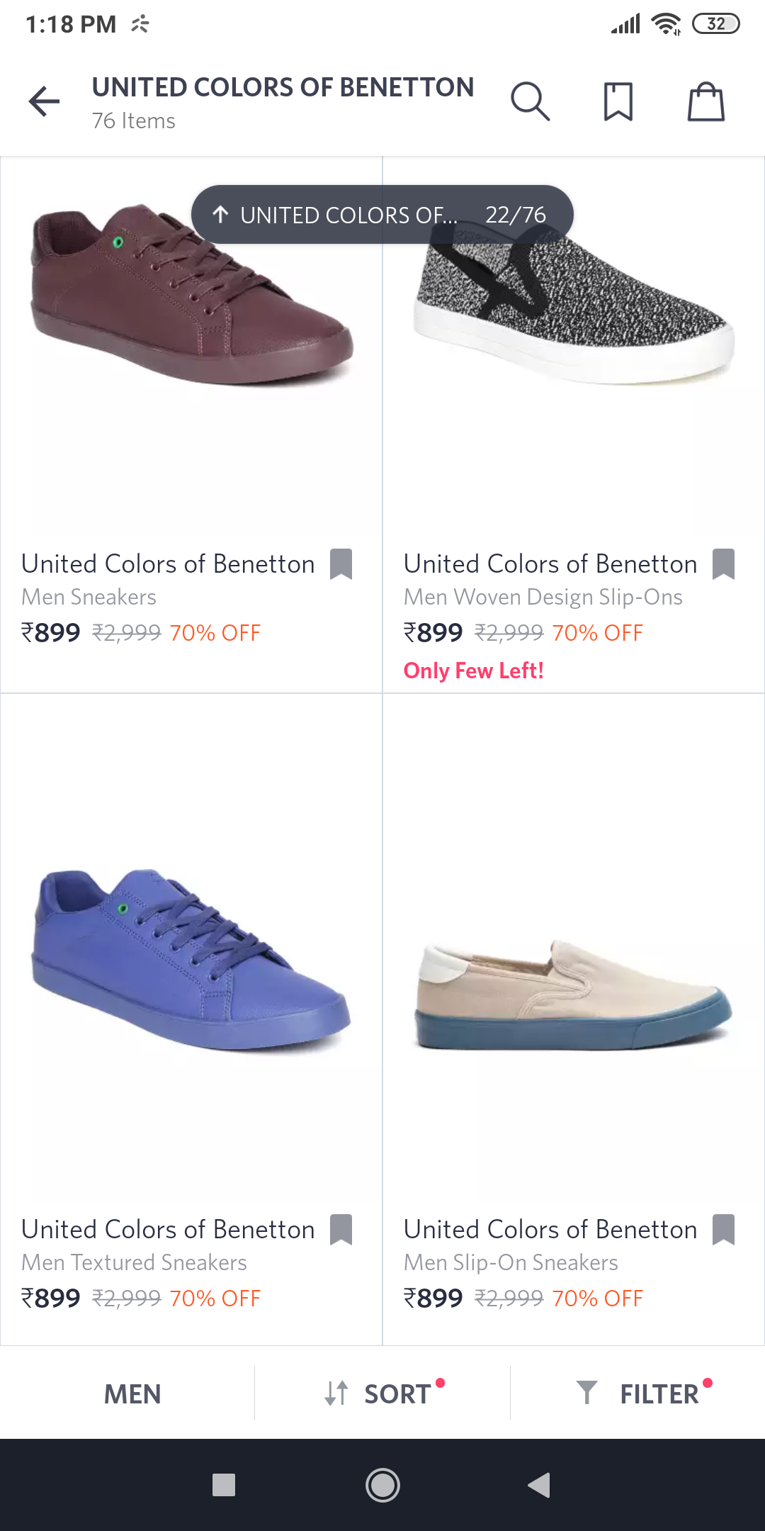myntra benetton shoes