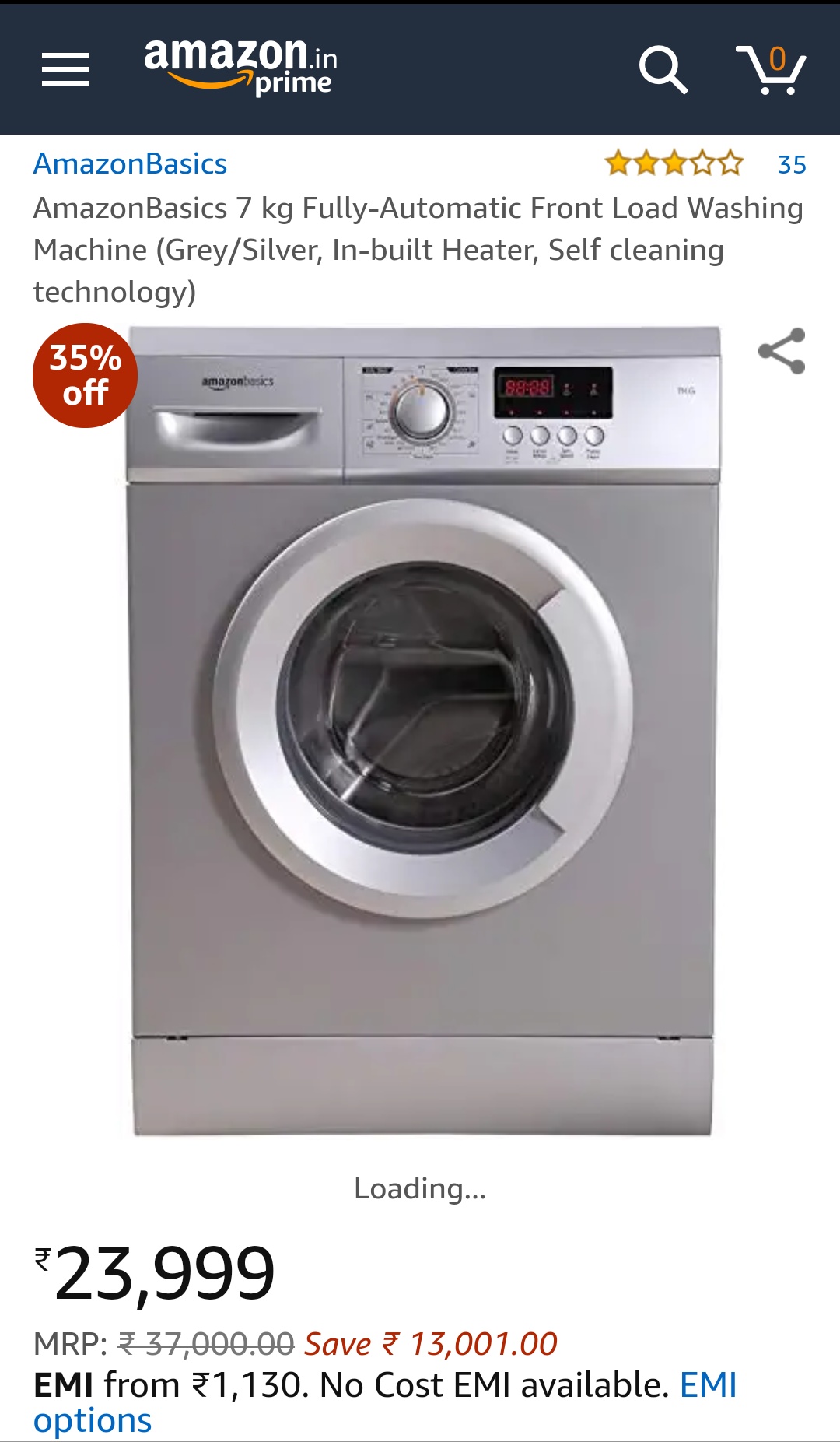 amazon washing machine rate