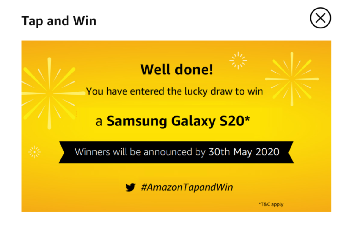 Amazon Tap & Win Special Edition - Win Galaxy s20 ,15000 ...