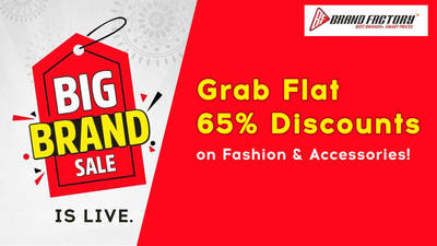 Brand Factory Big Brand Sale is Live. Grab Flat 65% Discounts on all Fashion & Accessories!