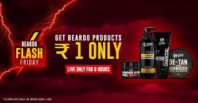 Live Beardo Flash Friday - Products At Just Rs. 1 + [Offer Applicable On Orders Above Rs.499]