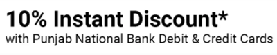 Flipkart 10% Instant Discount on Punjab National Bank Debit and Credit Cards on Select Electronics products [24th - 27th Dec]