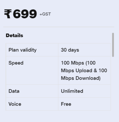 Jio Fiber Rs. 699 Plan Details: 100 Mbps, 1 Month Validity & More