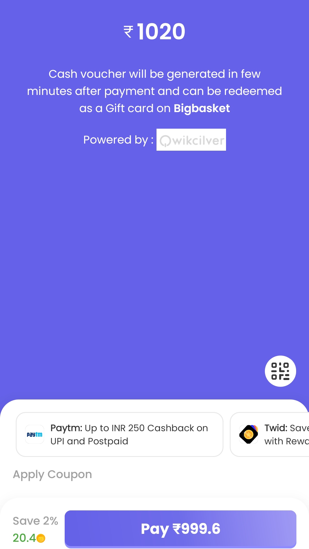 Magicpin get Rs.1000 Amazon Shopping Voucher at Rs.873 and get 96