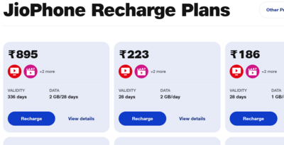 JioPhone Recharge Plans