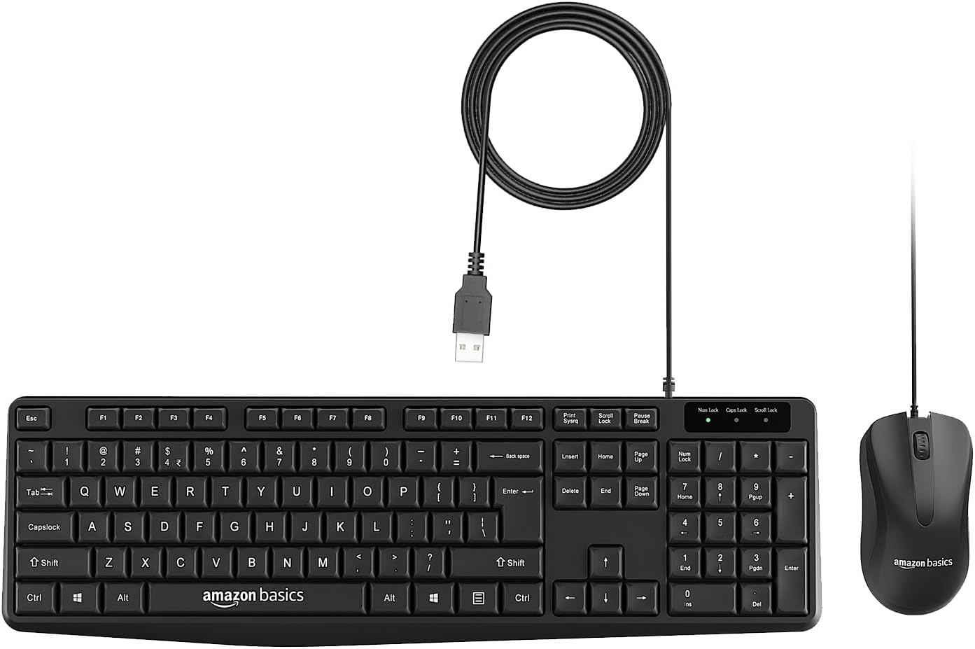 Amazon Basics Wired Keyboard with 104 Keys for Windows, Mac OS Computer DesiDime