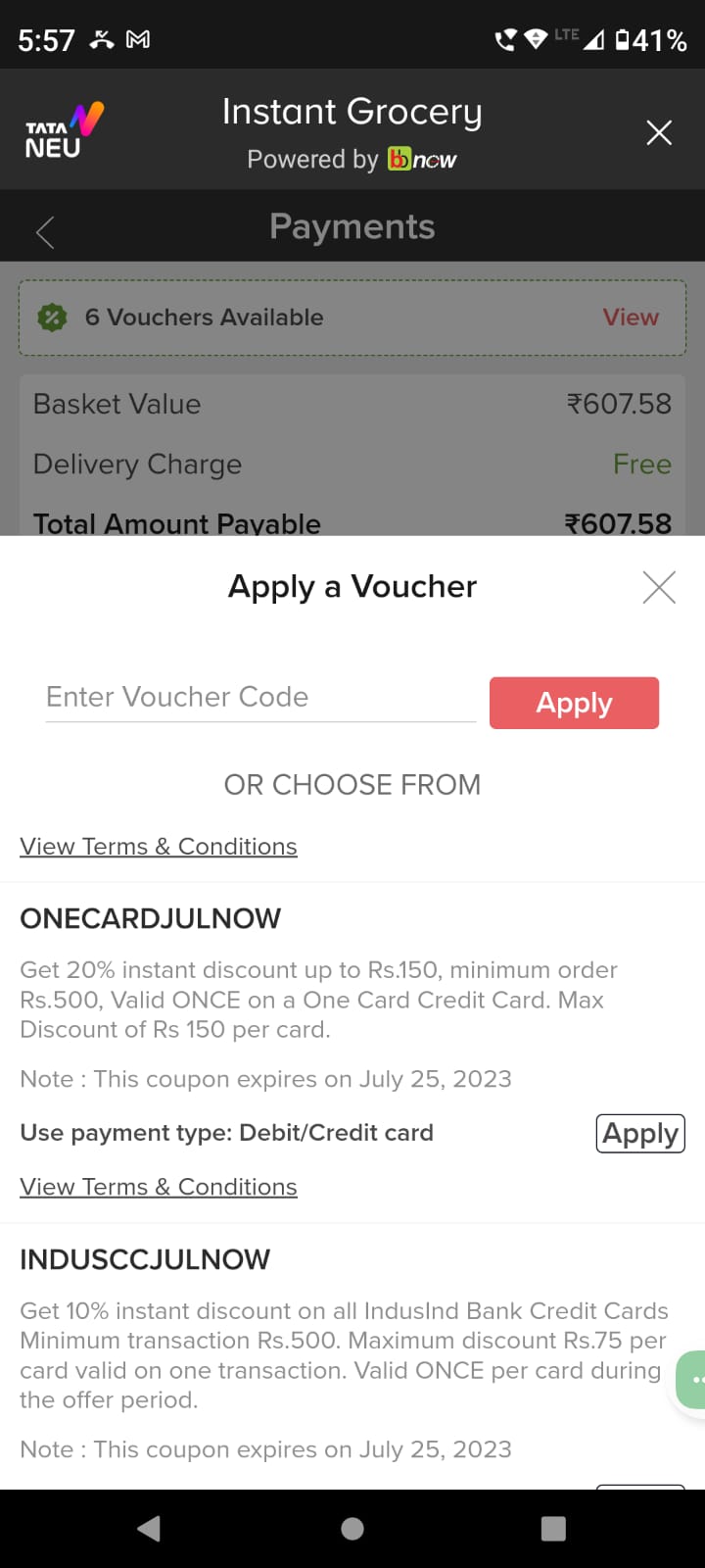 BBNow Get 20 Discount Upto 150 On Bigbasket Using One Card Min Order 500 DesiDime