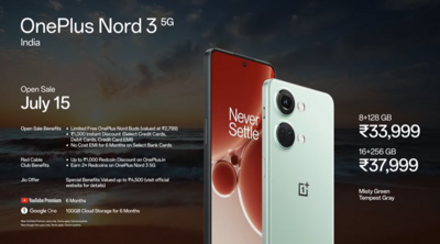 OnePlus Nord 3 Price in India is Rs. 33,999