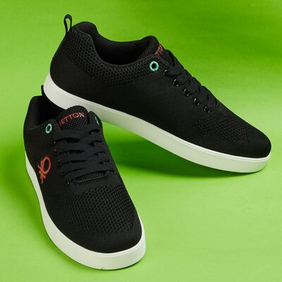 United Colors Of Benetton Lace-up Black Sneakers for Men