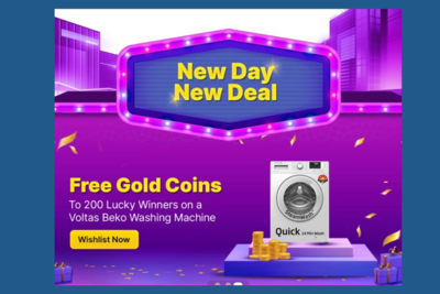 Flipkart Free Gold Coins to 200 Lucky Winners on a Voltas Beko Washing Machine