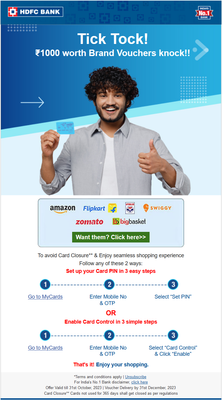 HDFC Targetted Offer Simply use your HDFC Credit Card for 4 or more