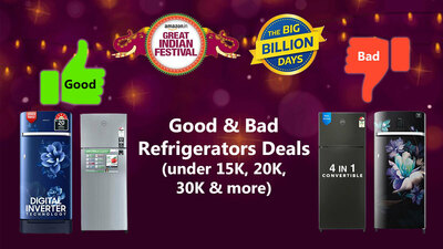 best refrigerator offers & deals in Flipkart Big Billion Days 2023 and Amazon Great Indian Festival