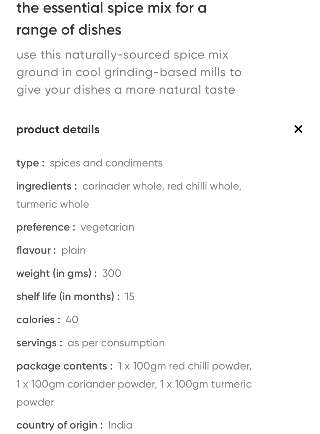 Zoff Food Red Chilli, Turmeric & Coriander Powder 100gm Each (300gm
