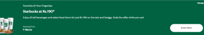 How to avail of the Starbucks Special Rs.190 Offer