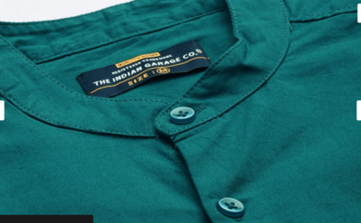 The Indian Garage Co Men Teal Casual Cotton Shirt