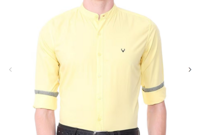 Allen Solly Men’s Yellow Ultra Slim Fit Solid Casual Shirt