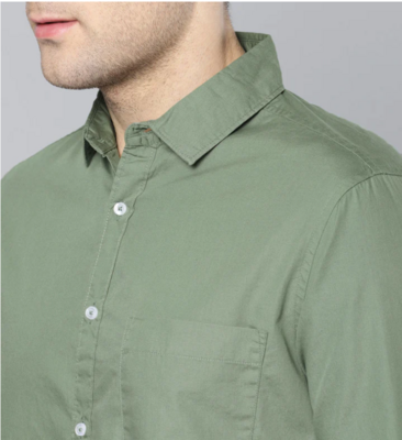 Dennis Lingo Men's Solid Dusty Green Casual Shirt