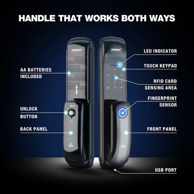 Ozone Speedy Uniq Biometric Lock for Wooden & Metal Doors
