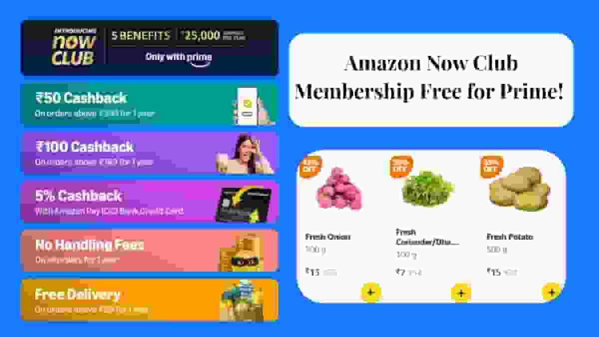 Amazon Now Club Membership Free for Prime! 0 Fees for 1-Year