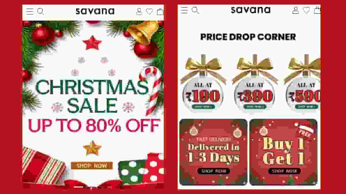 Savana Christmas Sale in India (2025): Upto 80% OFF