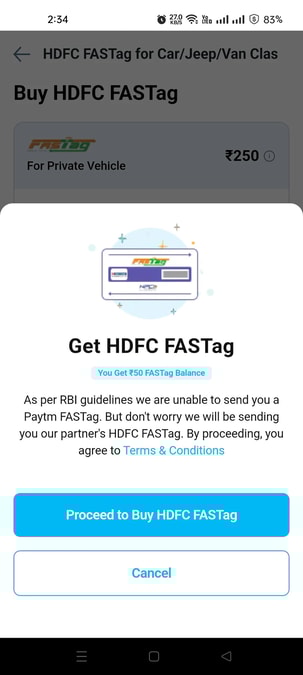HDFC FASTag by Paytm