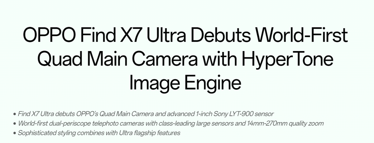 Oppo Find X7 Ultra specs