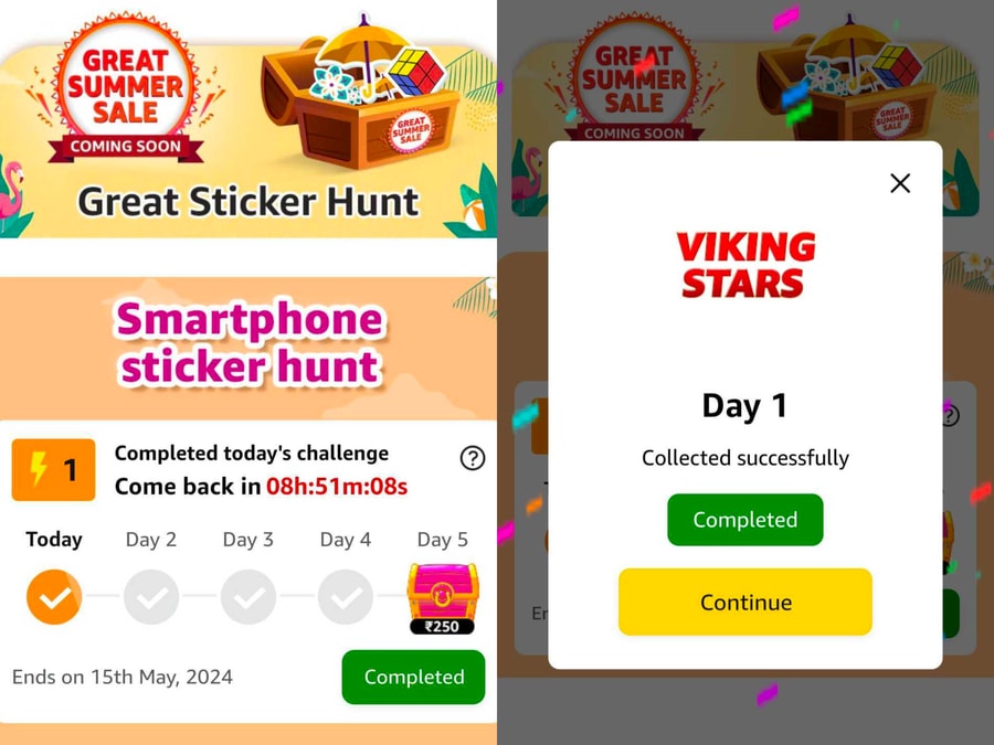 amazon smartphone sticker hunt day 1 challenge completed