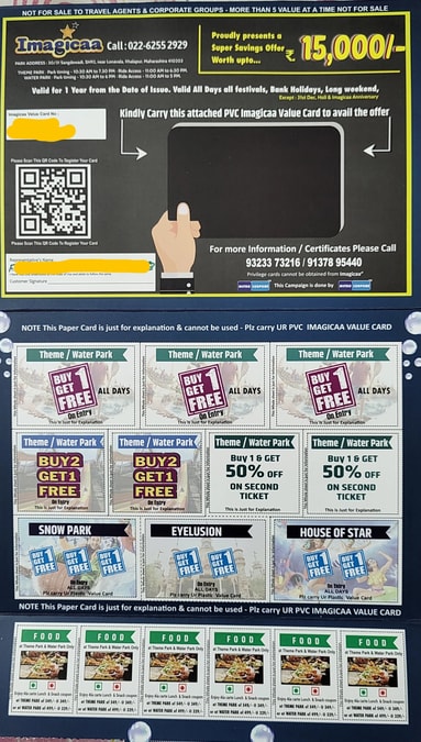 Imagicaa Value Card booklet