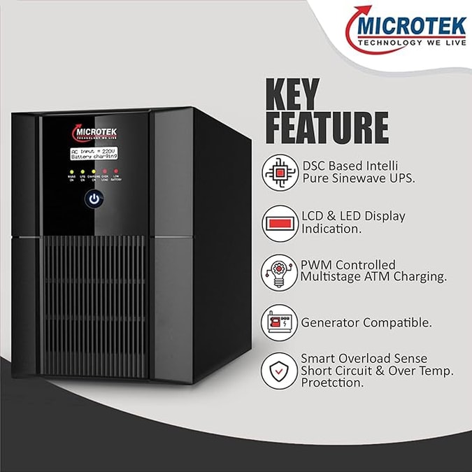 Microtek Premium Jumbo: Pure Sinewave Portable Inverter for Laptop with up to 8 hours of backup